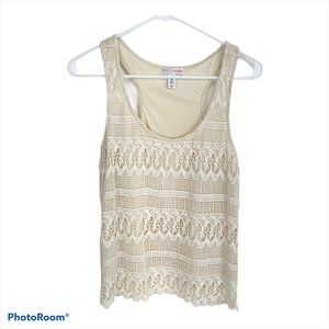 Made for impulse Lace Cream Tank Top M